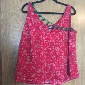🌷Zoey Beth 3x (fits like 2x) Red Bandanna Tank🌷